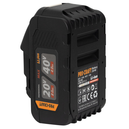 Акумуляторна батарея Procraft Battery20/40 (20В 8Аг, 40В 4Аг)