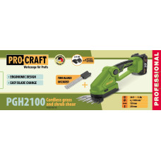 Підрізувач трави та кущоріз акумуляторний Procraft PGH2100 (1 акб)
