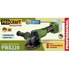 Акумуляторна болгарка Procraft PWA220 (без акб та зп)
