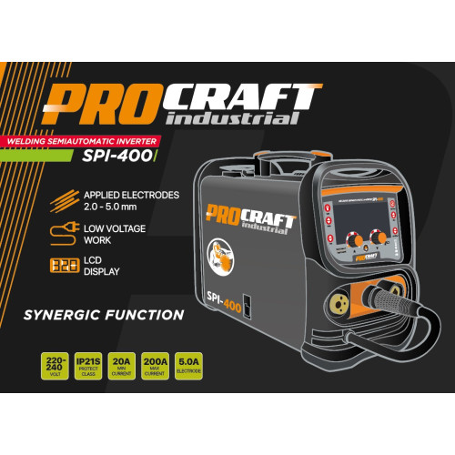 Інверторний зварювальний напівавтомат Procraft industrial SPI400 2026