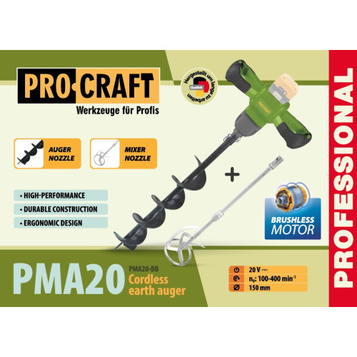 Акумуляторний мотобур-міксер Procraft PMA20 (без акб та зп)