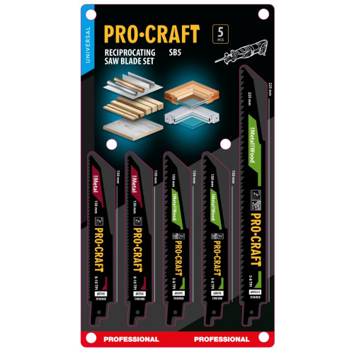 Набір пильних полотен для шабельної пилки Procraft SB5
