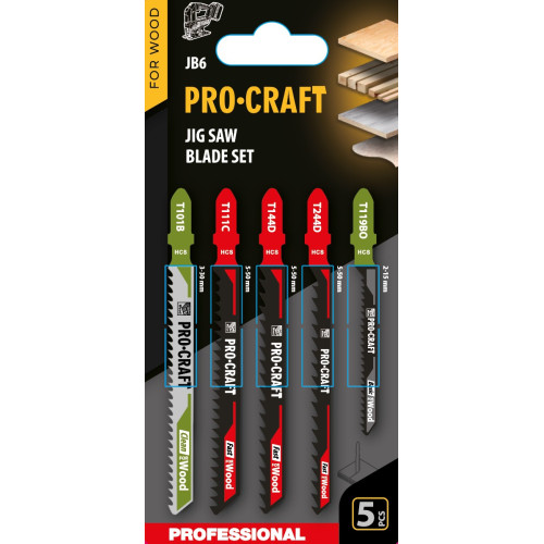 Набір пильних полотен для лобзика Procraft JB6