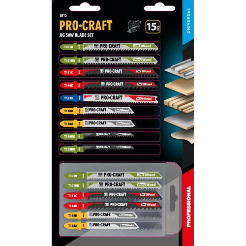 Набір пильних полотен для лобзика Procraft JB15