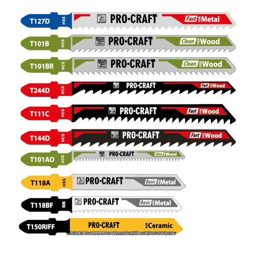 Набір пильних полотен для лобзика Procraft JB10