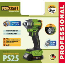 Акумуляторний гвинтоверт Procraft PS25 (з 1 акб)