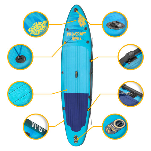 Надувна дошка для сапбордингу Procraft travel SUP350
