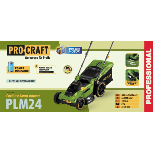 Акумуляторна газонокосарка Procraft PLM24 (без АКБ та ЗП)