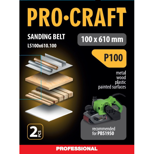 Стрічка шліфувальна Procraft LS100x610.100 (2 шт)
