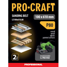 Стрічка шліфувальна Procraft LS100x610.80 (2 шт)