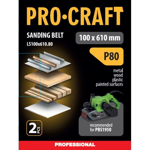 Стрічка шліфувальна Procraft LS100x610.80 (2 шт)