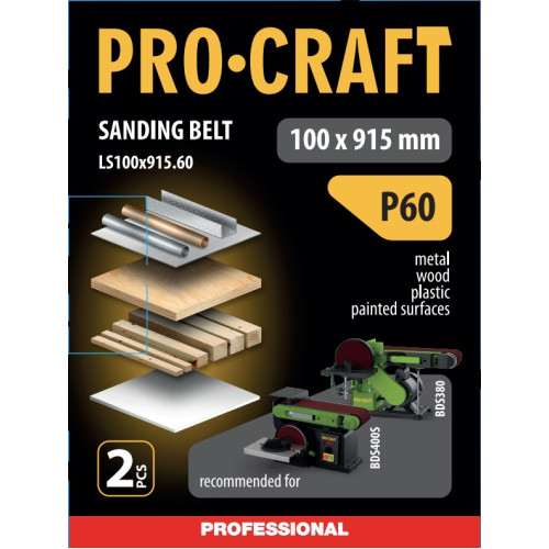 Стрічка шліфувальна Procraft LS100x915.60 (2 шт)