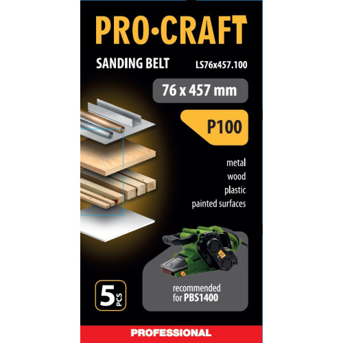 Стрічка шліфувальна Procraft LS76x457.100 (5 шт)