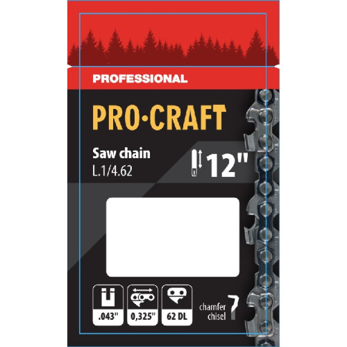 Ланцюг для ланцюгової пилки Procraft L.1/4.62 Universal 1/4" шаг 62 зв.