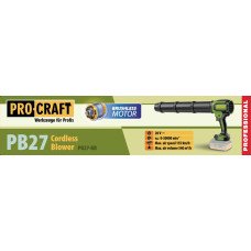 Акумуляторна повітродувка Procraft PB27 (без АКБ та зп)