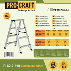 Драбина-стрем'янка алюмінієва Procraft PLA2.2.804