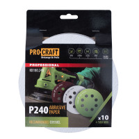 Круг шліфувальний самозачепний Procraft KB180.240 UNIVERSAL (набір 10 шт.) 8 отв.