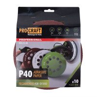 Круг шліфувальний самозачепний Procraft KD225.40 UNIVERSAL (набір 10 шт.) 10 отв.