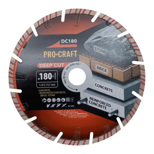 Алмазний диск Procraft DC180 180мм 22,23мм 2.7 мм